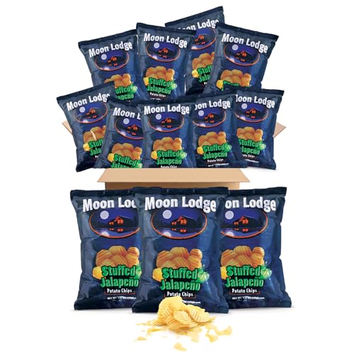 Moon Lodge 12 Pack Stuffed Jalapeño Potato Chips – Kosher & Halal Snacks for All Ages, Perfect for Parties & Movie Nights (1.5 Oz)
